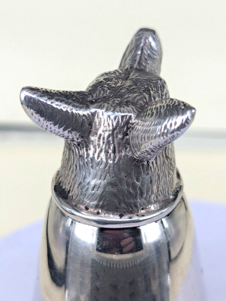 1993 Solid silver fox head stirrup cup by francis Howard
