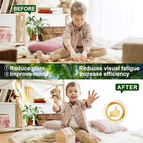 Flourescent Light Covers, 4 Pcs 4 x 2 FT Magnetic 4 Pack Forest Style 4Pcs