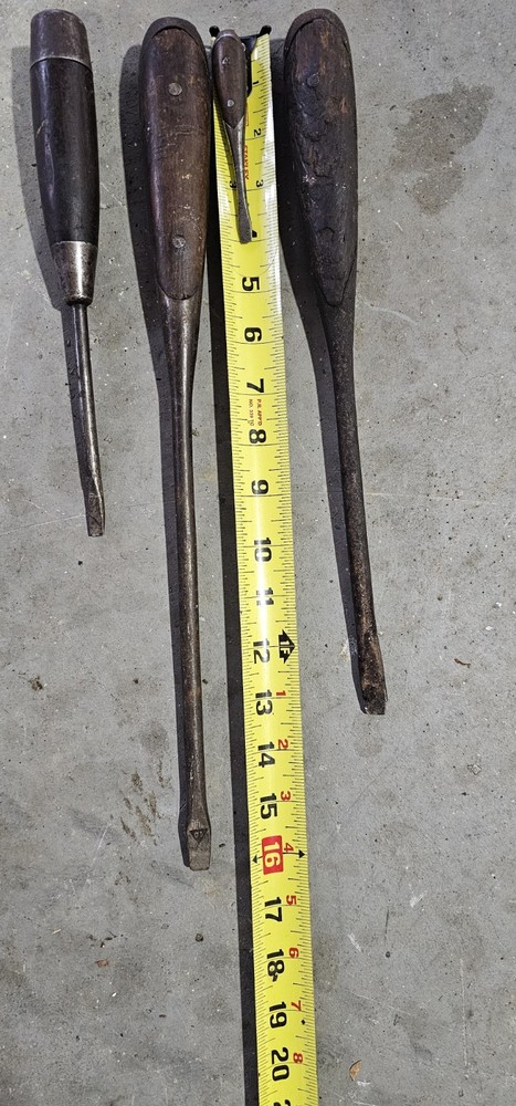 4 Heavy Duty Vintage Full Tang Split Handle Screwdriver