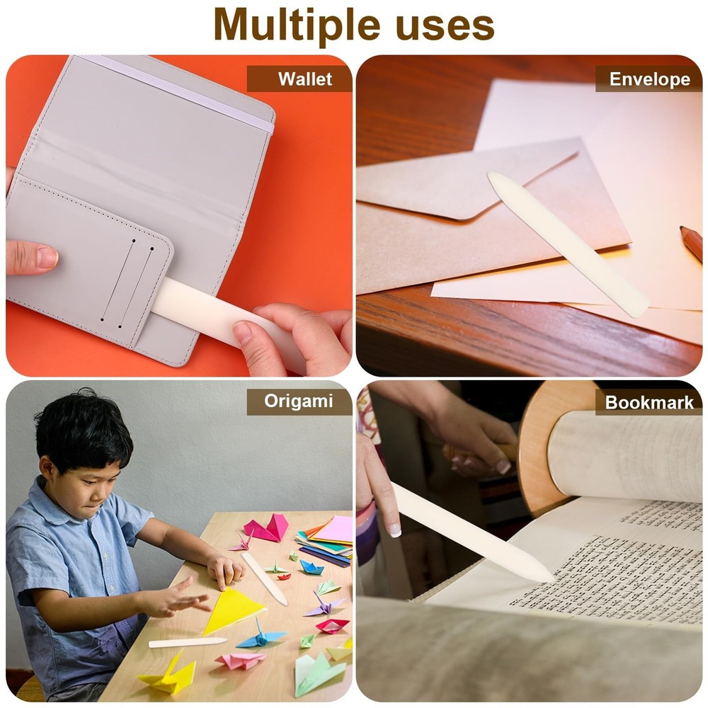 20 Pack Bone Folder Tool Plastic Crafts Scoring Folding White