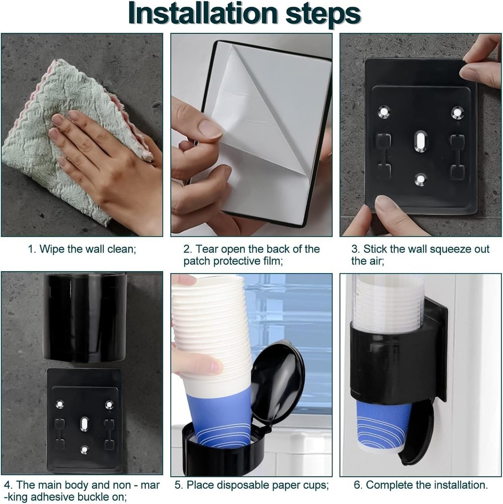 Cup Dispenser, Water Cooler Pull Type Cup Holder Fits 5oz - 7oz Cone or Flat