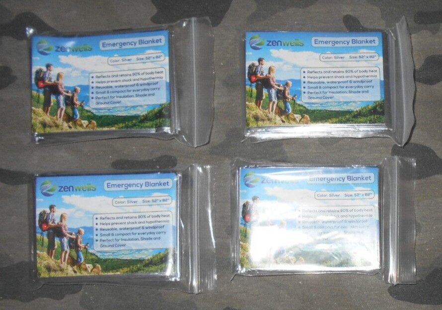 ZenWeiis Four 52 x 82 Silver Emergency Blankets