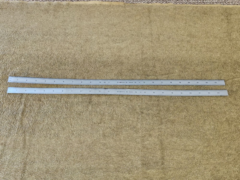 2 Pec 24" 16R Double Sided Drafting Spring Ruler Rule 32 64 100 50ths