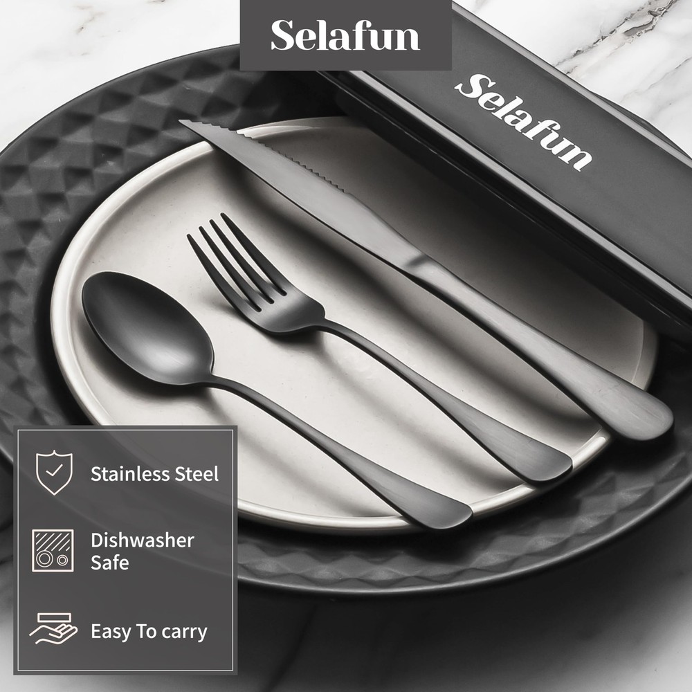 5-Piece Travel Silverware Utensil Set with Case Portable Flatware for Work