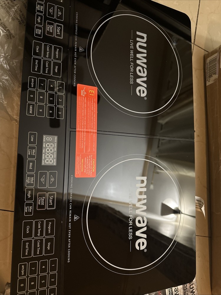 Nuwave Double Precision Induction Cooktop 1800W 2 - 8” Heating Black 30601