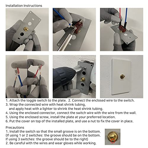 Retro Interior Light Switch ON-Off Set, Switch Panel, Toggle Switch 15A, 110V