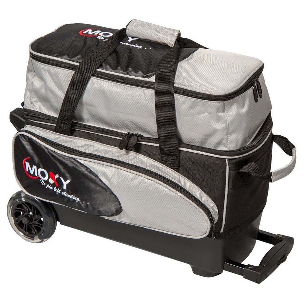 Moxy Blade Premium Double Roller Bowling Bag- Silver/Black