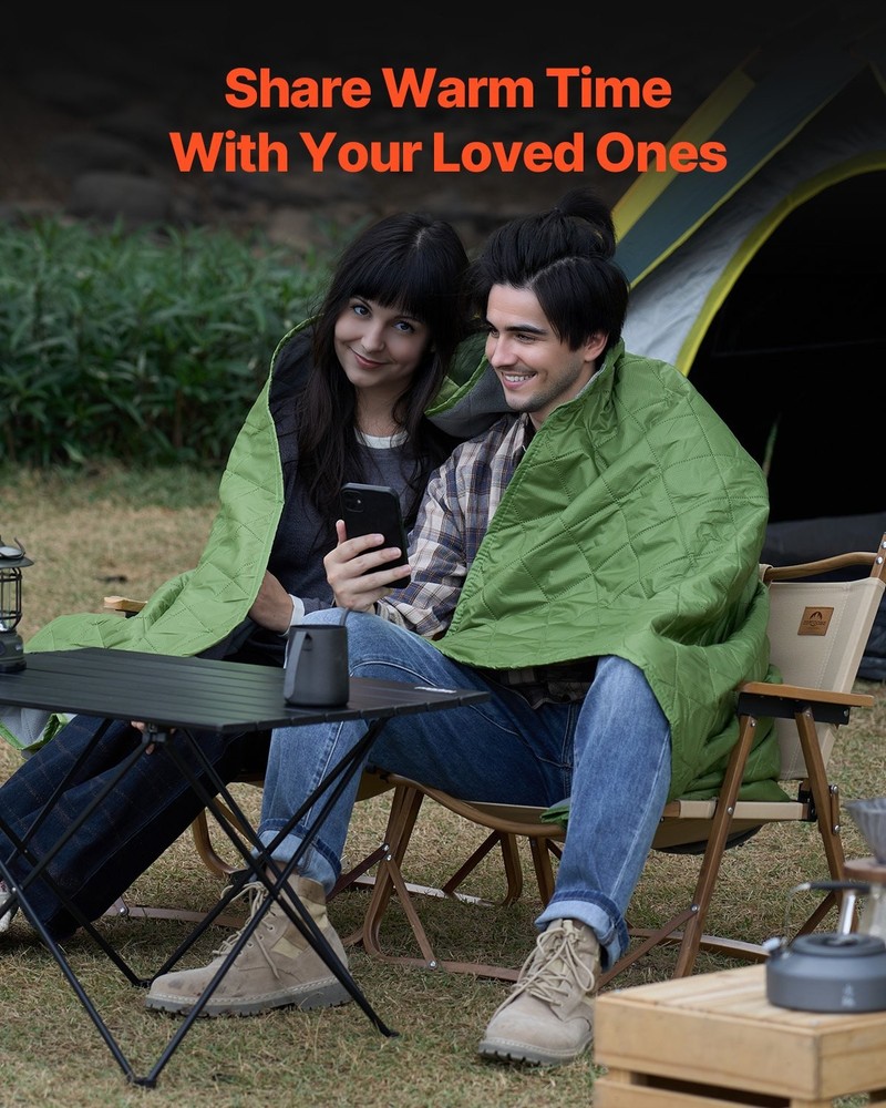 Camping Blanket, Large Warm Stadium Blanket, Waterproof & Windproof, 330GSM Poly
