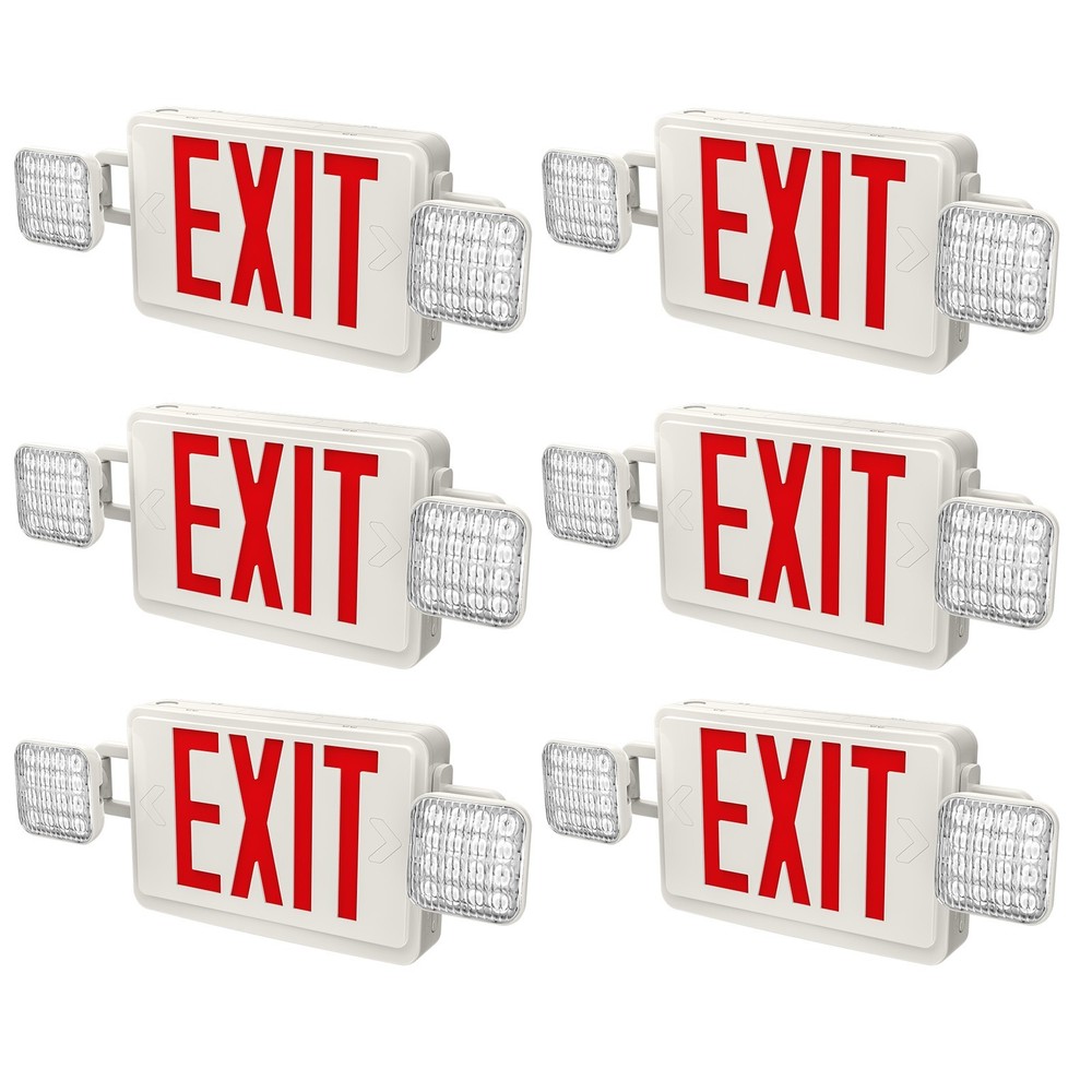 UL Listed-6 Packs Red Led Exit Sign with Battery Backup For Exit Light Busniess.