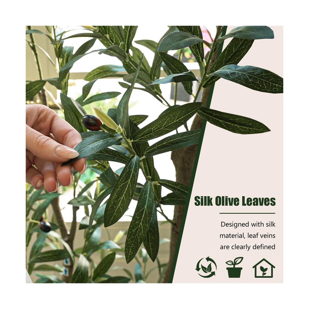 Olive Trees Artificial Indoor 5FT Tall, Faux Olive Tree with Black Basic Plan...