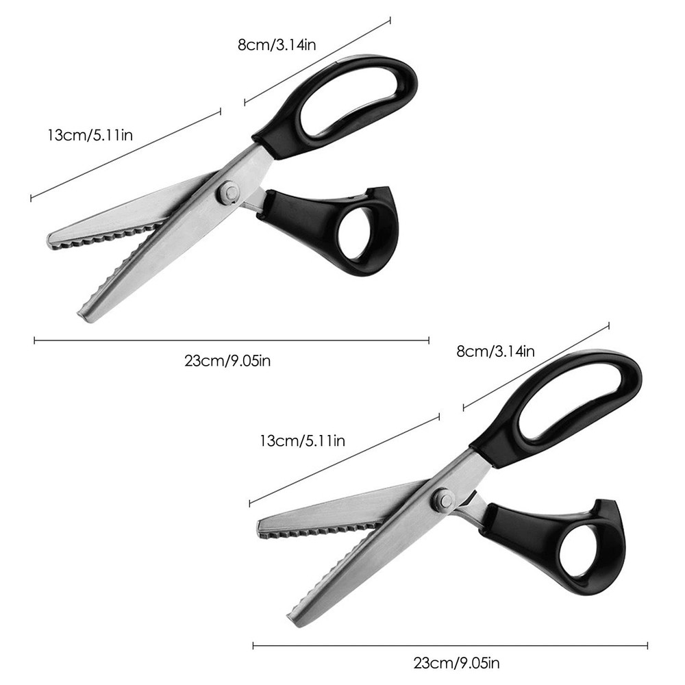 Pinking Shears Zig Zag Scissors For Fabric Leather Triangular Rounded 2 Models