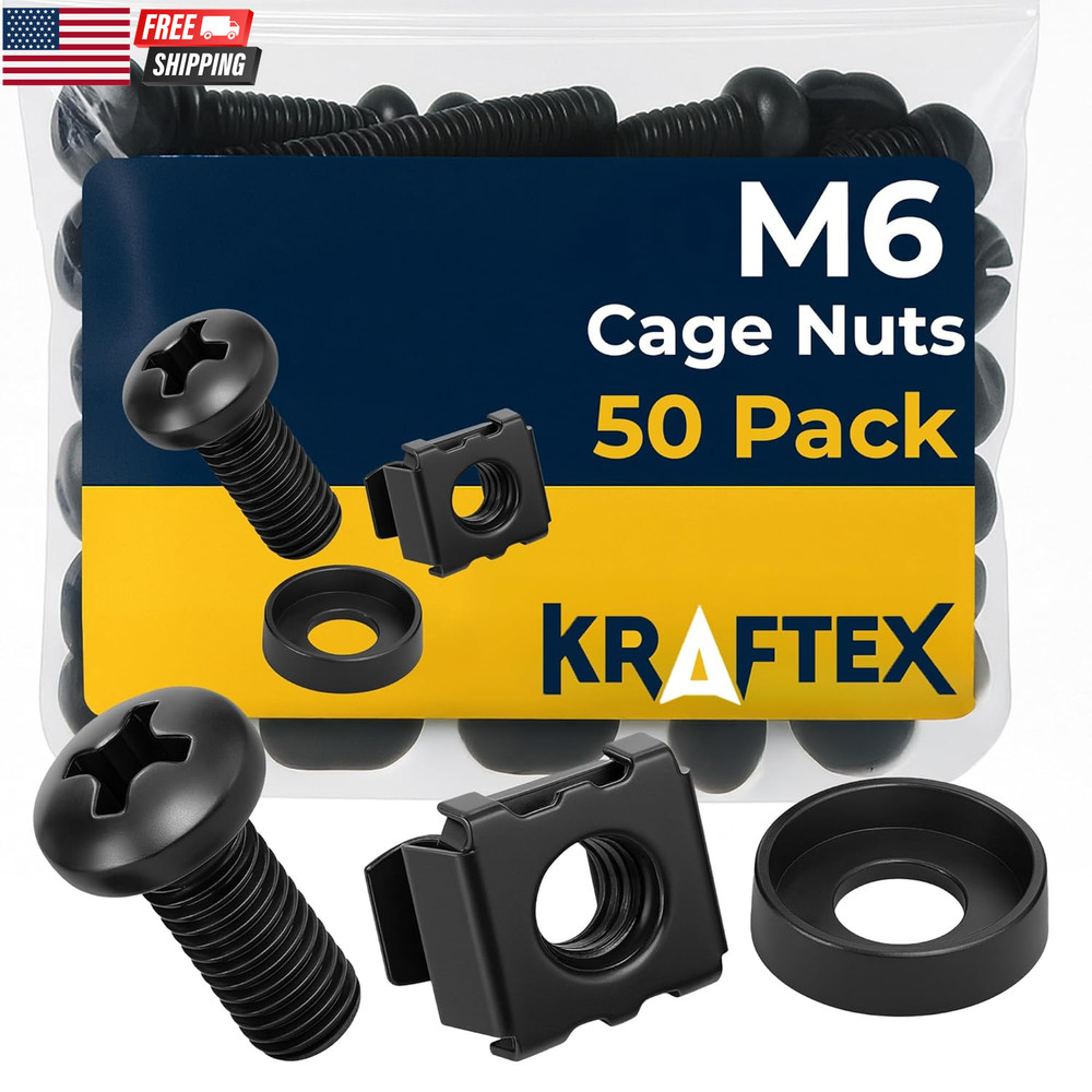 10-32 Rack Screws 50-Pack - Versatile Server Rack Accessories for Network Cabine