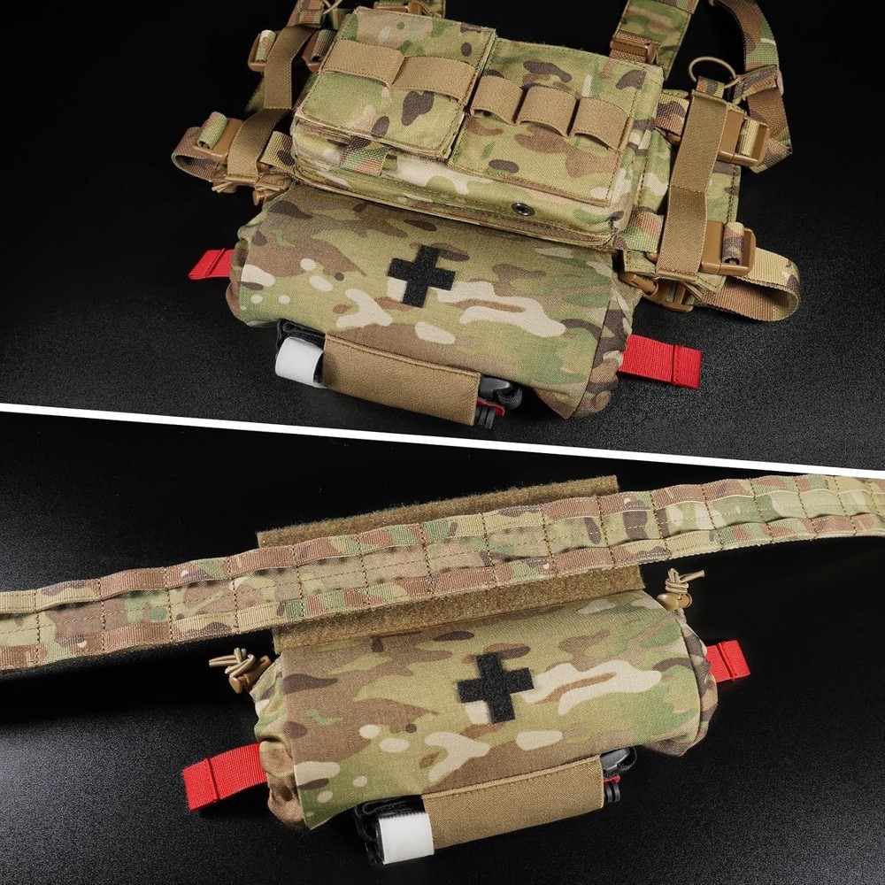 High Utility Tactical First Aid Dump Pouch - 3 Compartment Emergency Kit Bag