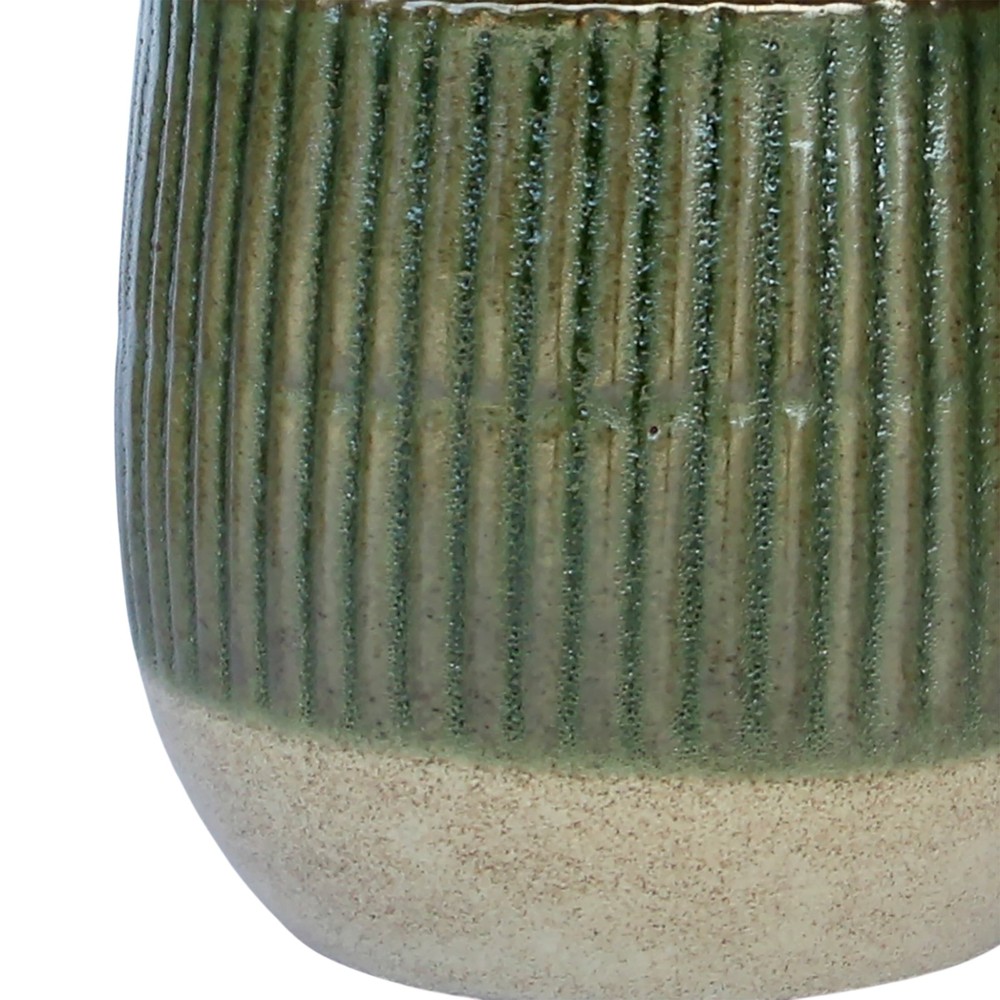 6" Green Sable Planter Elegant Green Ceramic Pot