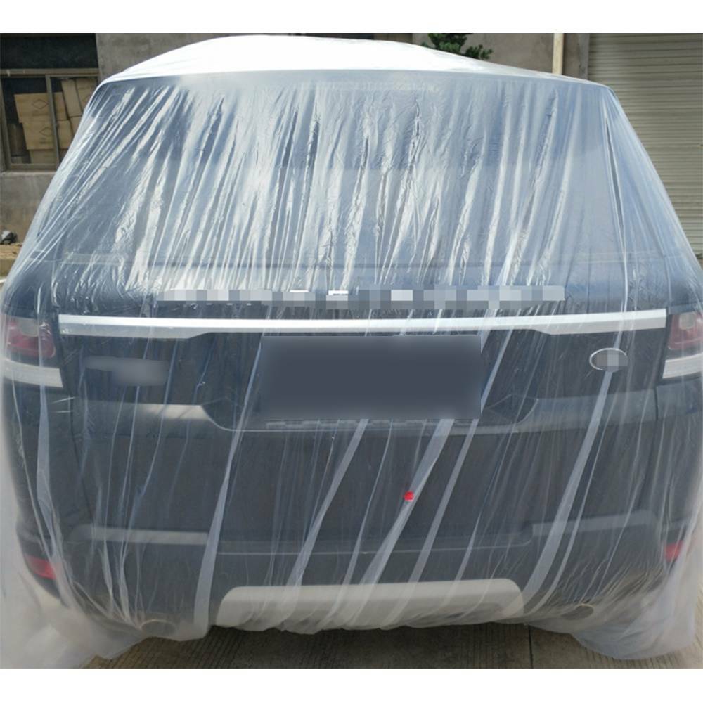 Clear Plastic Temporary Universal Disposable Car Cover Rain Dust Garage 1 PACK