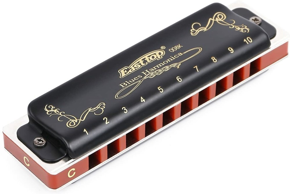 EASTTOP Harmonica Set Harmonica 7 Keys 10Hole Professional Blues Harp Harmonica