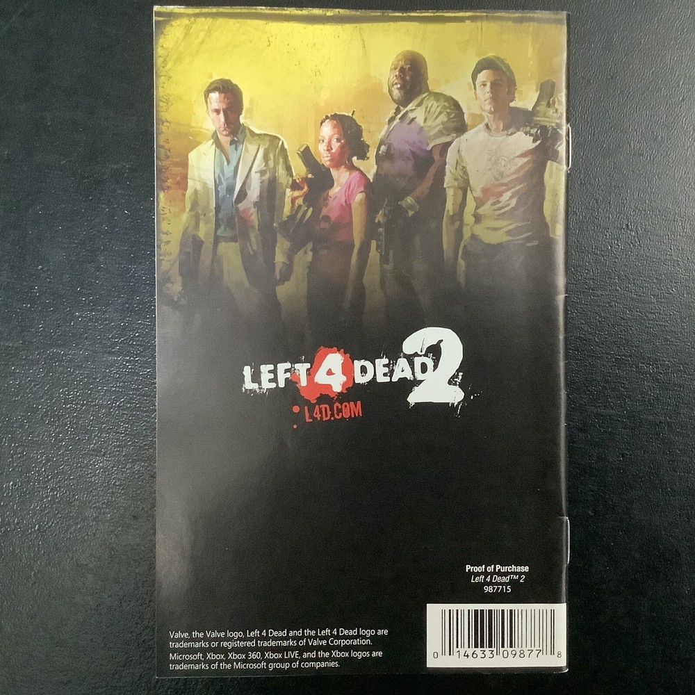 Left 4 Dead 2 Microsoft Xbox 360 Instruction Manual Only