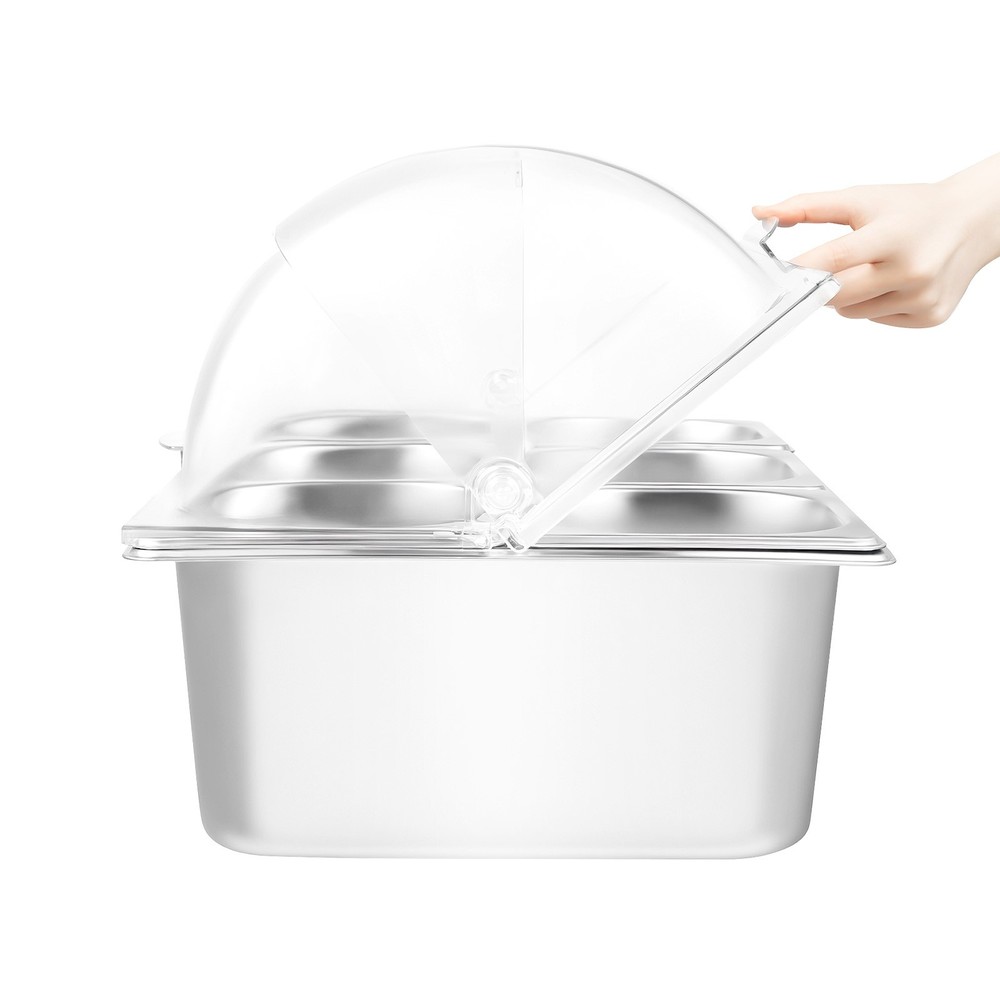 6 Pan Chilled Fruit Display Container Countertop Buffet Food Serving Display Pan
