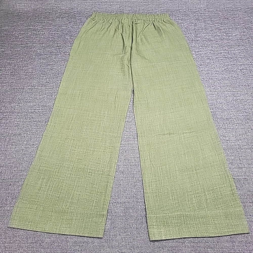 Indigo Thread Co Women's Casual Drawstring Pull On Pants Pockets Medium Sz Green