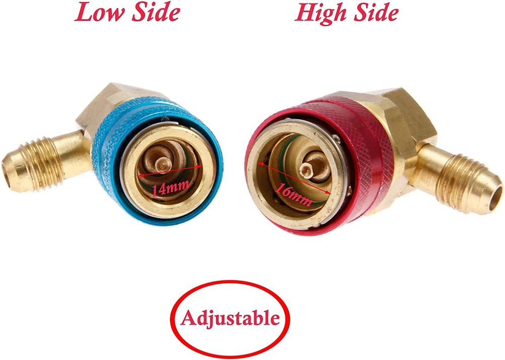 AC Quick Coupler Adapter Manifold Connector High & Low Side 1/4" SAE HVAC NEW