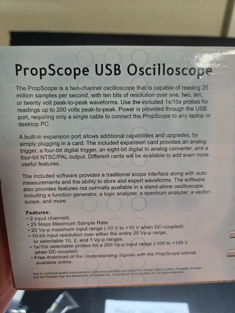 Parallax USB Oscilloscope #32220 **LOT C** (PC)