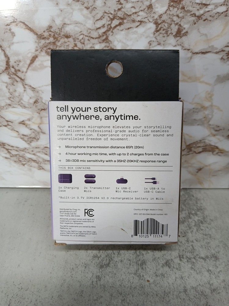 New- NORTH Wireless Microphone Transmitter & Receiver with Charger (USB-C)