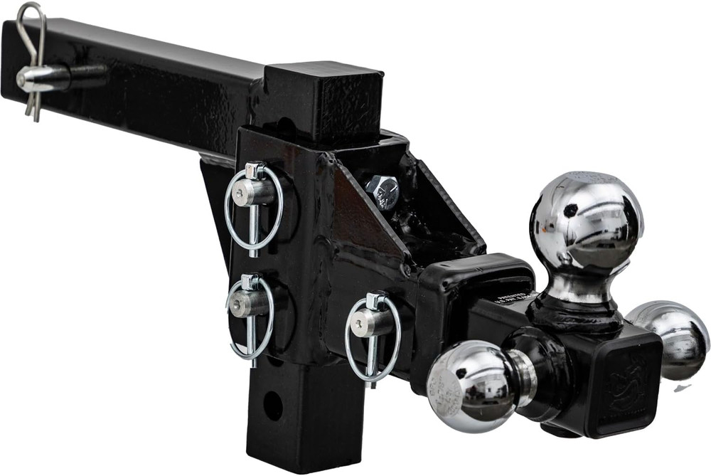 1802225 Adjustable Tri-Ball Hitch Solid Shank Chrome Balls US