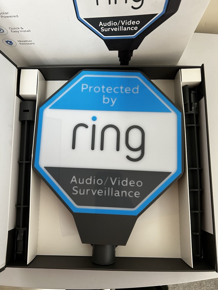 Ring Solar Security Sign Solar Powered Security Illuminated Sign