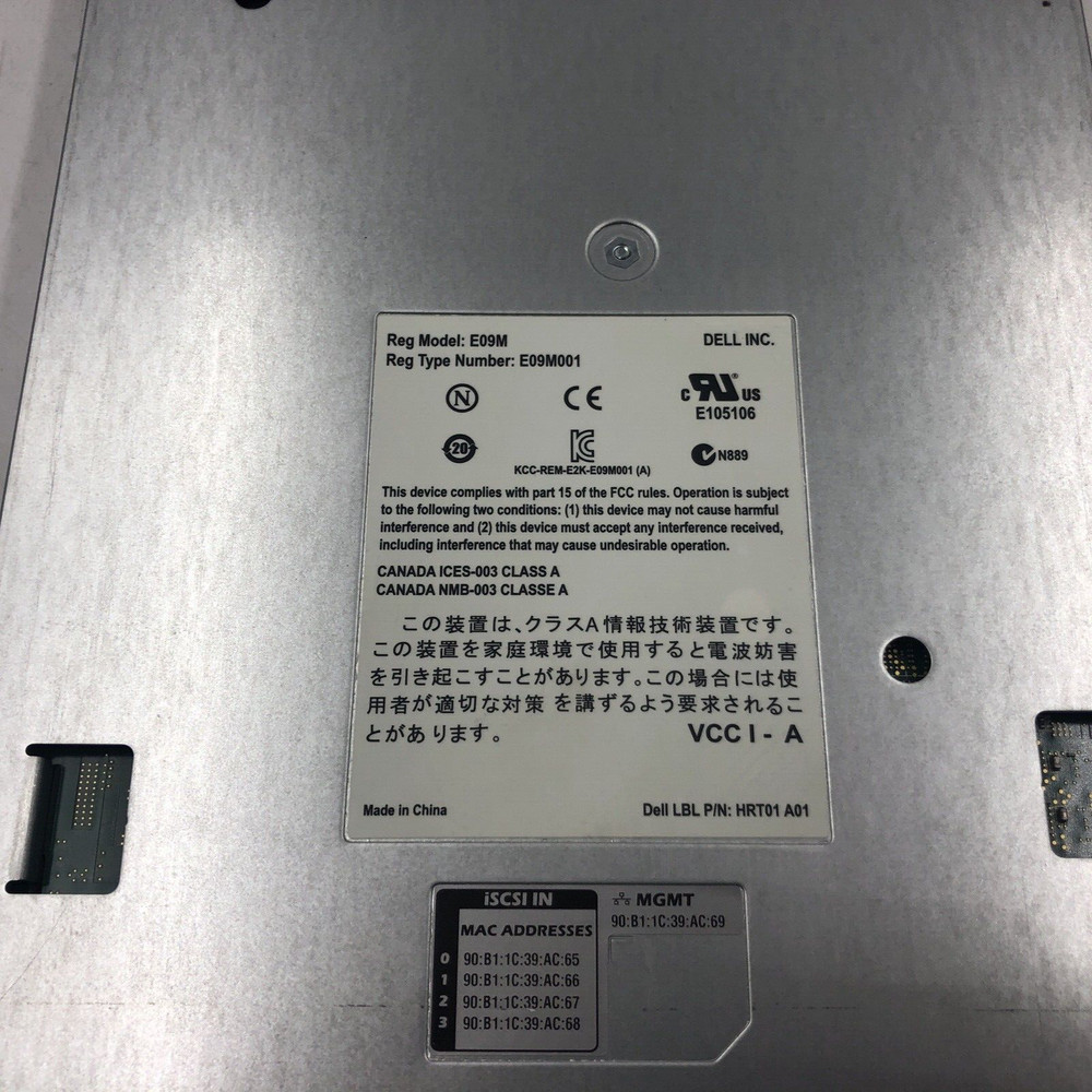 DELL EQUALLOGIC CONTROL MODULE TYPE 11 CONTROLLER MODULE E09M001 E09M