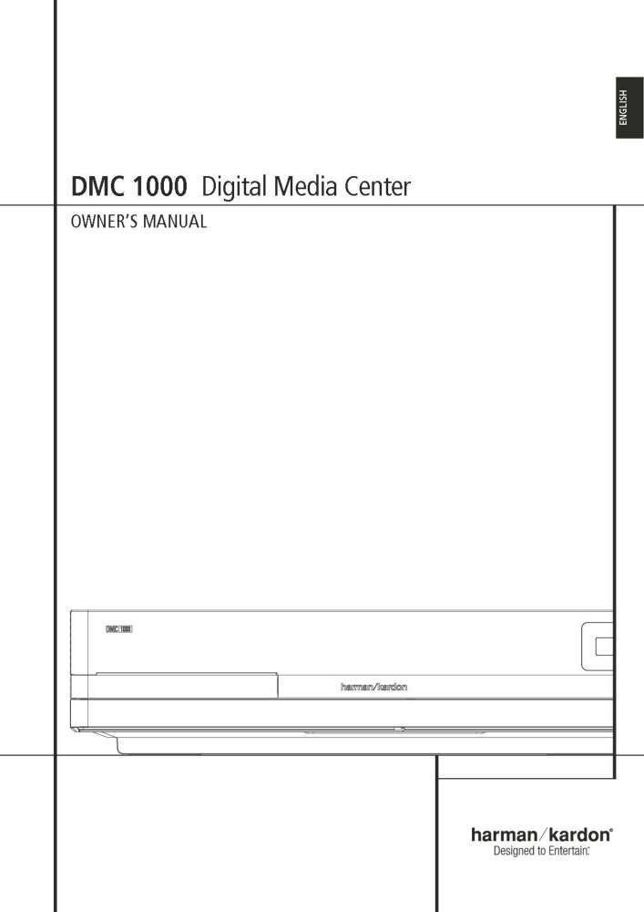 Harman Kardon DMC-1000 Digital Media Center Owners Manual