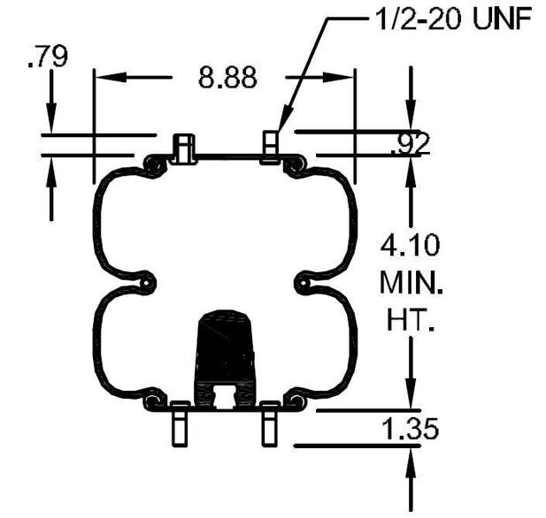 Double Convoluted Air Spring Bag Replace Firestone W01-358-6944 Goodyear 2B9-252