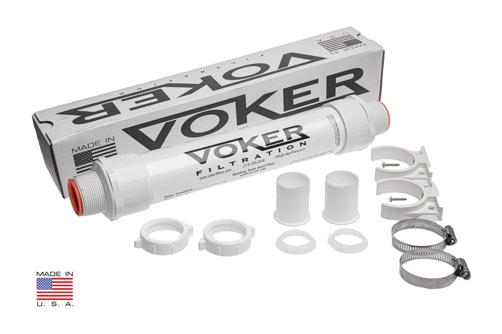 Voker Holding Tank Vent Filter New Installation Kit (1-1/2") - Made In The USA