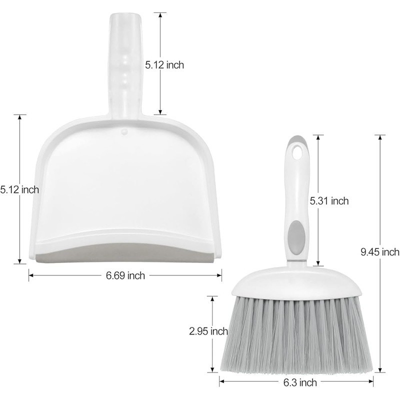 Ultra Thin Broom & Dustpan Set Wall Mounted Leak Proof Efficient Cleaning New