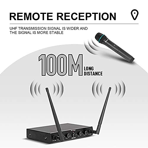 Debra Audio Pro UHF 4 Channel Wireless Microphone System with 4 Handheld (A)