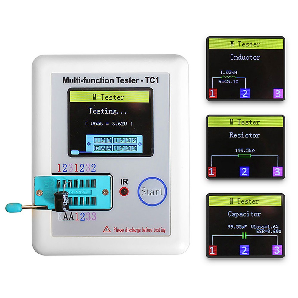 Colorful Display Capacitor Resistor Diode Triode Transistor Tester Meter P0G3
