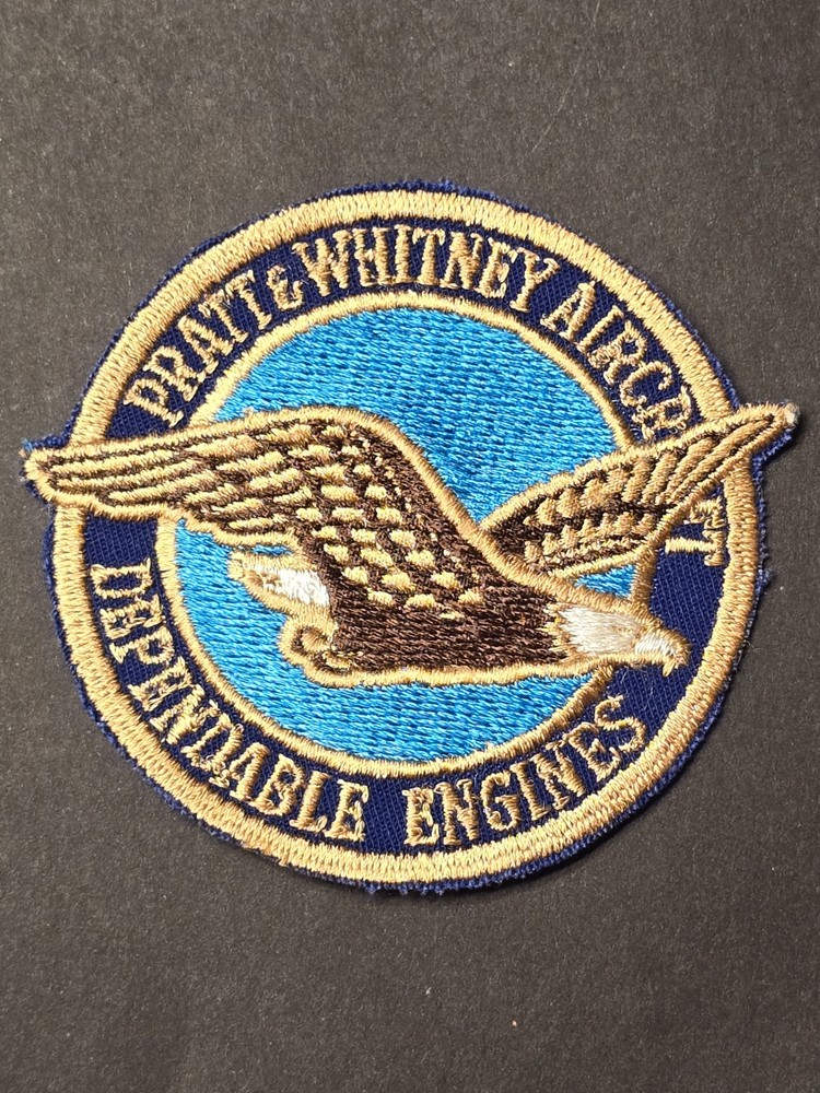Pratt & Whitney Dependable Engines Embroidered Patch Iron on/sew on 3.25" VTG