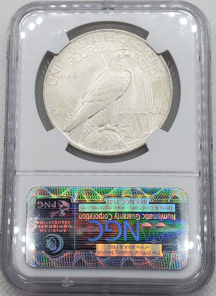 1923 Peace Silver Dollar NGC MS 65 CAC Sticker