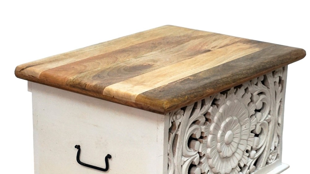 Hand-crafted Solid Wood Small Storage Trunk/Nightstand/Accent Table