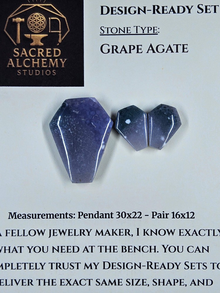 Coffin Shape - Grape Agate - Design-Ready
