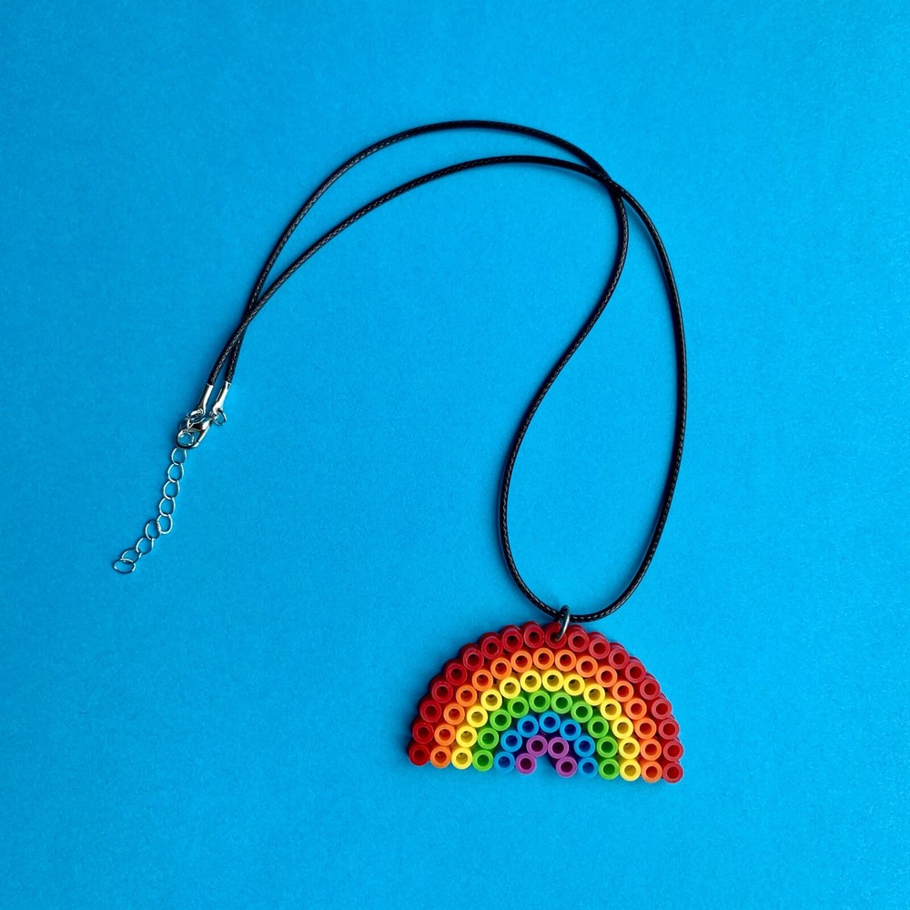 Rainbow Perler Bead Necklace