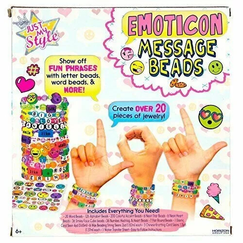 JUST MY STYLE EMOTICON MESSAGE BEADS *DISTRESSED PKG*