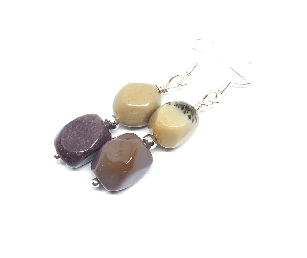 Mookaite Genuine Stone Handmade Earrings Crystal Healing