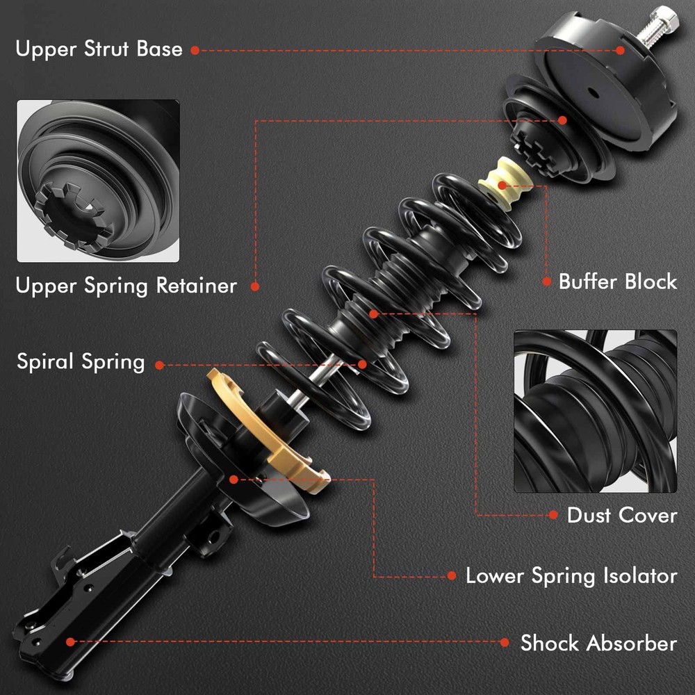 Front Rear Strut Coil Spring Assembly for Forester 2019-2021 4-PC Set