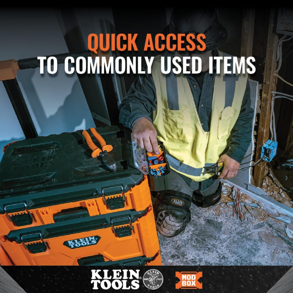 Klein Tools 54815MB Modbox Parts Bin, Modular Tool Storage System Side Mounting