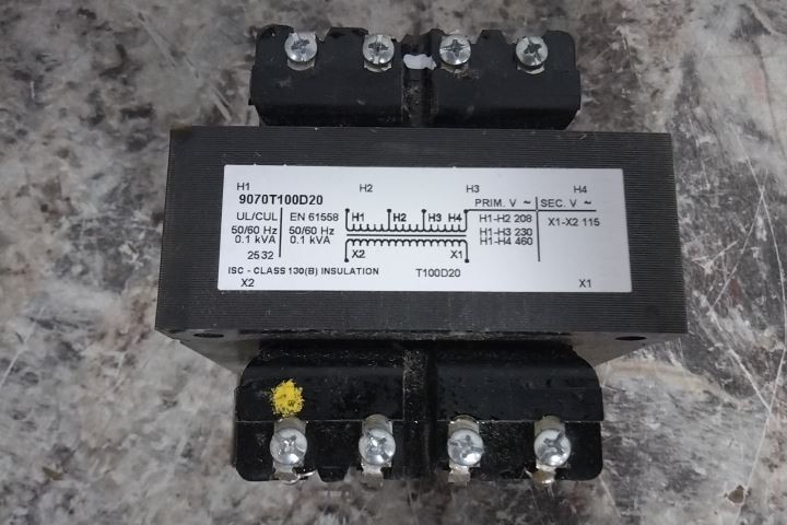 Square D 9070T100D20 208VAC; 230VAC; 460VAC Input Control Transformer (C)