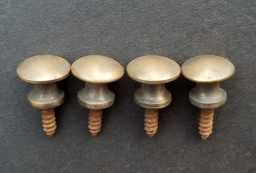 4 Solid Brass VERY SMALL Stacking Barrister Bookcase 7/16" Knobs drawer Pulls #K