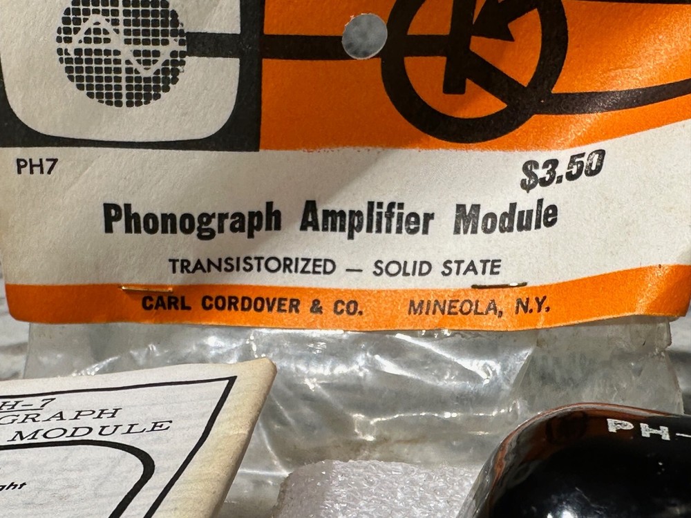CARL CORDOVER & CO. Phonograph Amplifier Module PH7 Transistorized SS NOS Open