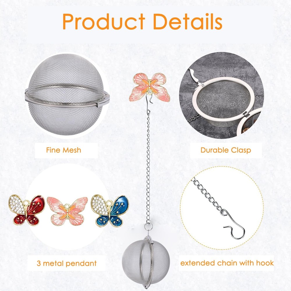 3 Pcs Tea Infusers for Loose Tea Leaf Steeper Tea Balls for Loose Tea Diffuse...