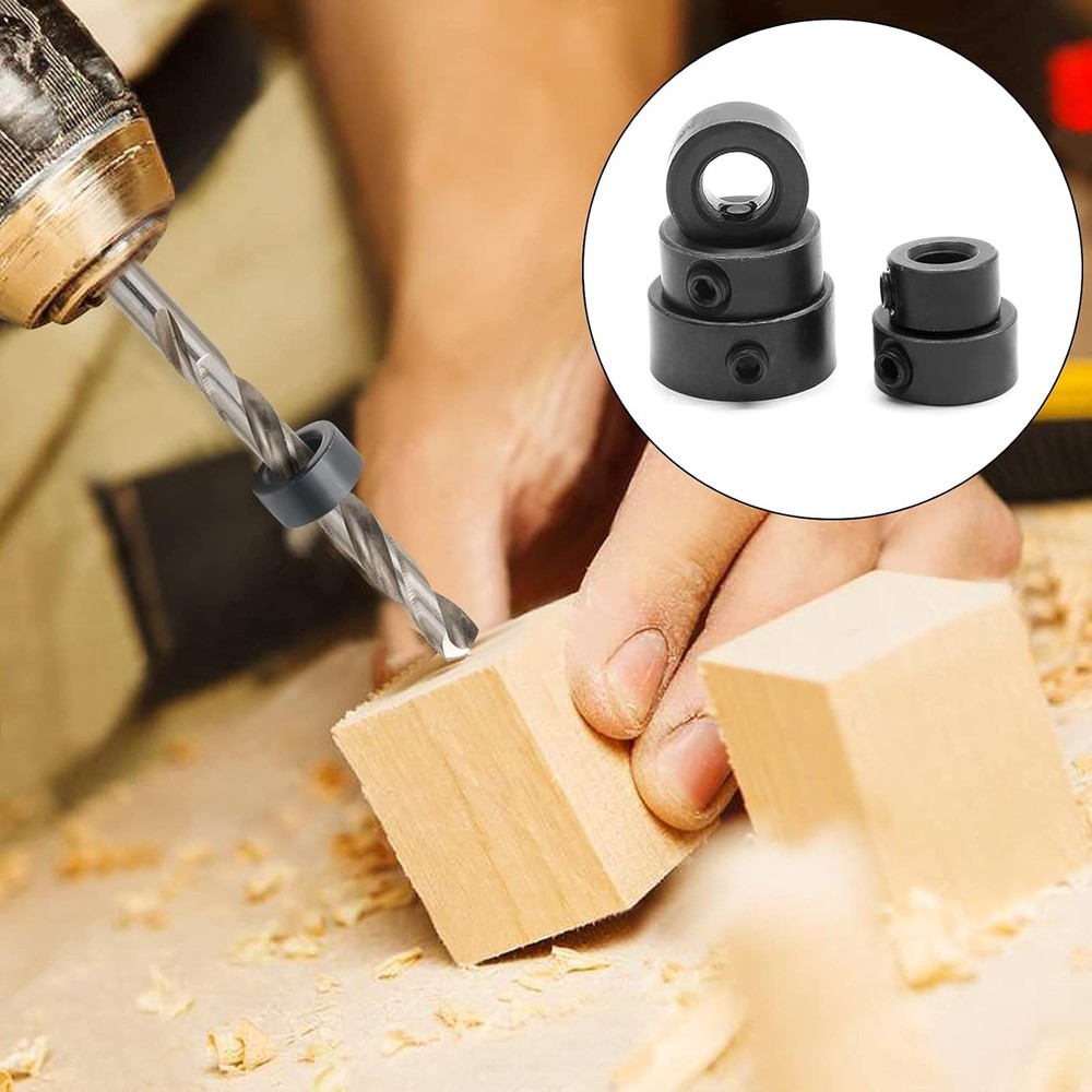 8Pcs Drill Bit Depth Stop Collar Set, Stopper Metal...