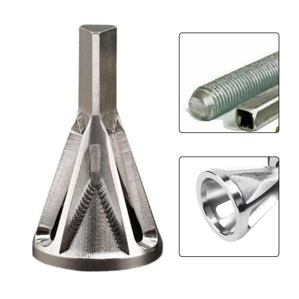 1Pcs Silver Triangle/Silver Hexagon Deburring Drill Bit Outer Chamfer Metal Tool